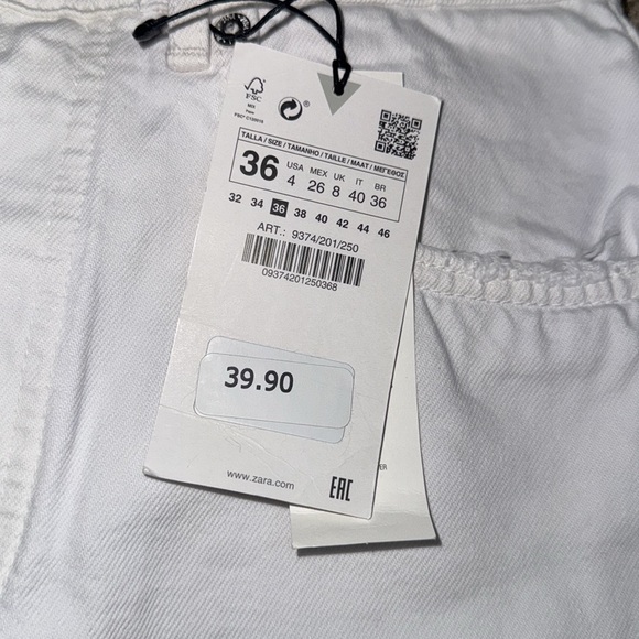 White Zara High Rise Jean Shorts - Picture 3 of 5
